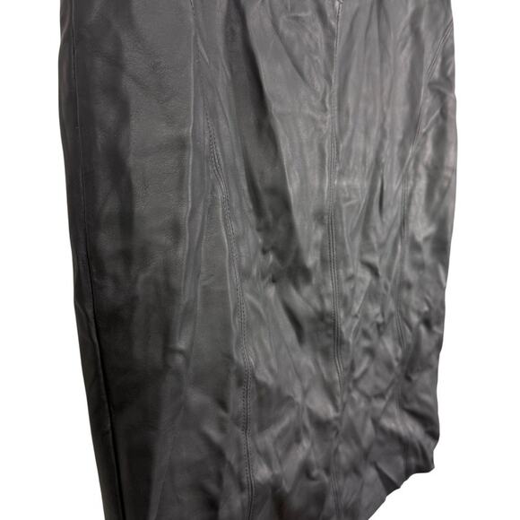 Express Matte Black Faux Leather Stretch Pencil Knee Length Skirt NWT sz 12 - Picture 3 of 16